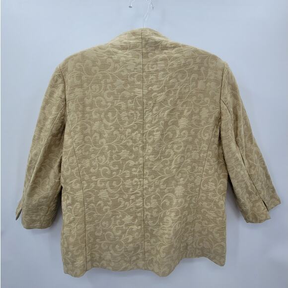 Coldwater Creek Green Textured Three Button High Collar 3/4 Sleeve Jacket - Picture 3 of 13